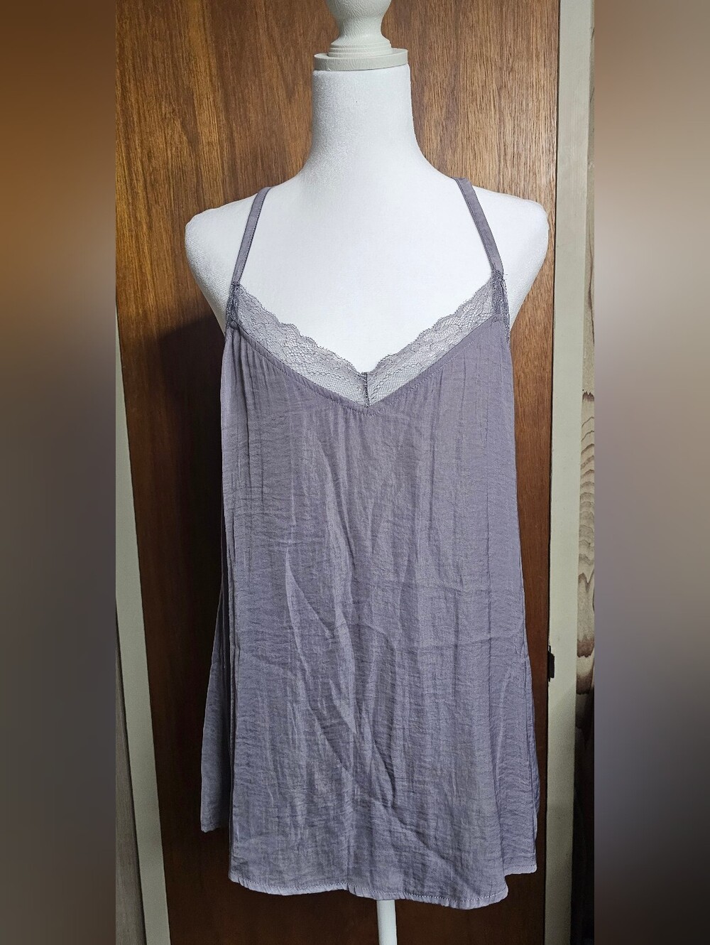 torrid Lavender-Gray Lace-Trim Chemise